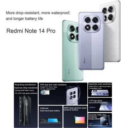 Xiaomi Redmi Note 14 Pro, 8GB+256GB, 6.67 inch Xiaomi HyperOS Mediatek Dimensity 7300-Ultra Octa Core, NFC, Network: 5G (Green) - Xiaomi Redmi by Xiaomi | Online Shopping UK | buy2fix