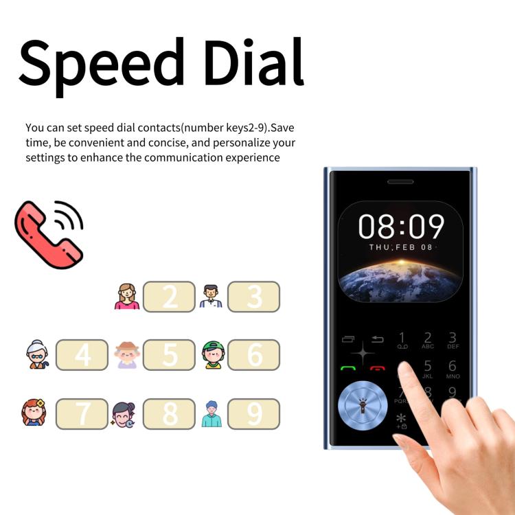 V8 Card Mobile Phone, 2.01 inch, MTK6261D, Support Bluetooth, FM, Torch, GSM, Dual SIM (Black) - Others by buy2fix | Online Shopping UK | buy2fix