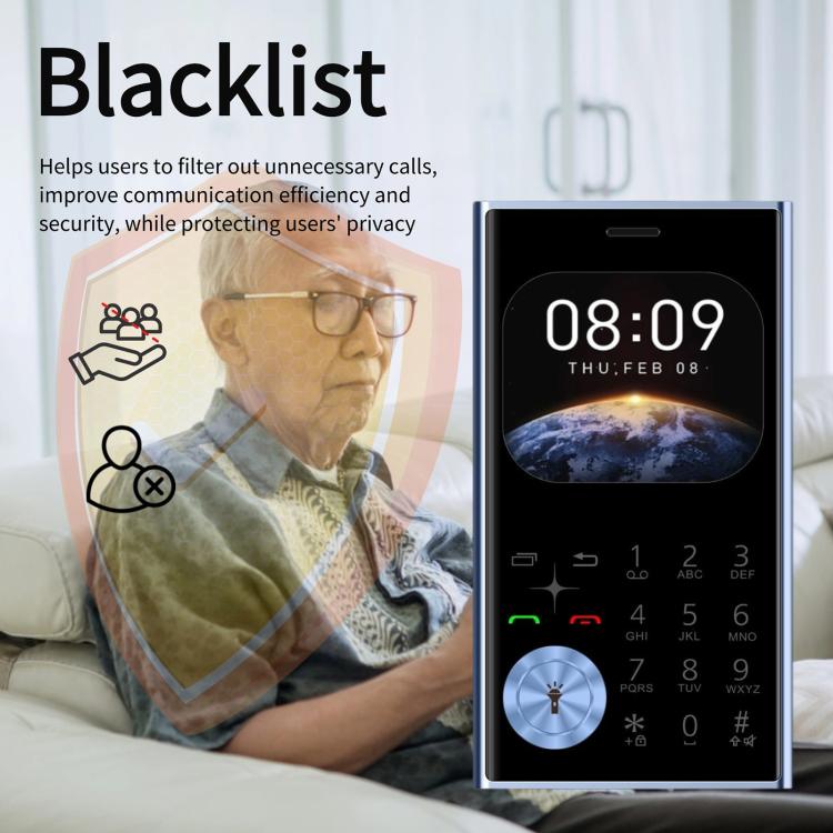 V8 Card Mobile Phone, 2.01 inch, MTK6261D, Support Bluetooth, FM, Torch, GSM, Dual SIM (Black) - Others by buy2fix | Online Shopping UK | buy2fix