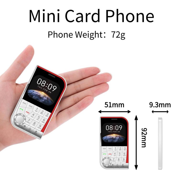 V10 Card Mobile Phone, 2.01 inch, MTK6261D, Support Bluetooth, FM, Torch, GSM, Dual SIM (White) - Others by buy2fix | Online Shopping UK | buy2fix