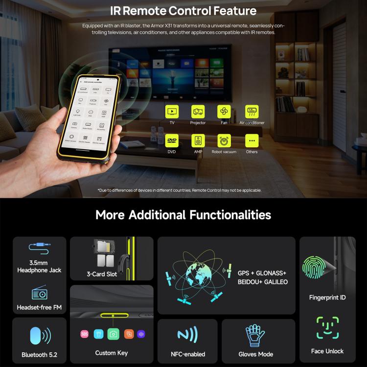Ulefone Armor X31, 6GB+128GB, Night Vision, IP68/IP69K Rugged Phone, 6.56 inch Android 14 MediaTek Helio G91 Octa Core, Network: 4G, NFC, OTG (Green) - Ulefone by Ulefone | Online Shopping UK | buy2fix