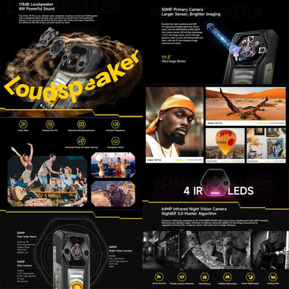 Ulefone Armor 30 Pro Rugged Phone, 16GB+512GB, Night Vision, 6.95 inch + 3.4 inch Dual Screen Android 14 MediaTek Dimensity 7300X Octa Core, Network: 5G, OTG, NFC (Black) - Ulefone by Ulefone | Online Shopping UK | buy2fix