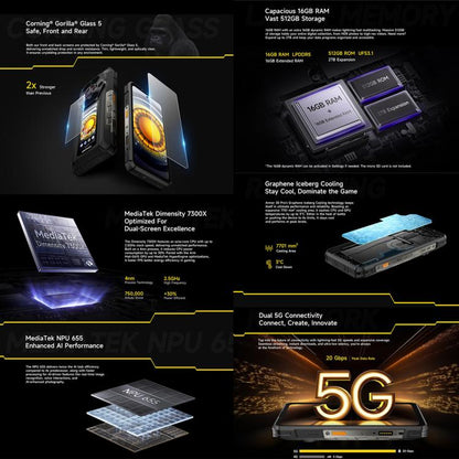 Ulefone Armor 30 Pro Rugged Phone, 16GB+512GB, Night Vision, 6.95 inch + 3.4 inch Dual Screen Android 14 MediaTek Dimensity 7300X Octa Core, Network: 5G, OTG, NFC (Black) - Ulefone by Ulefone | Online Shopping UK | buy2fix