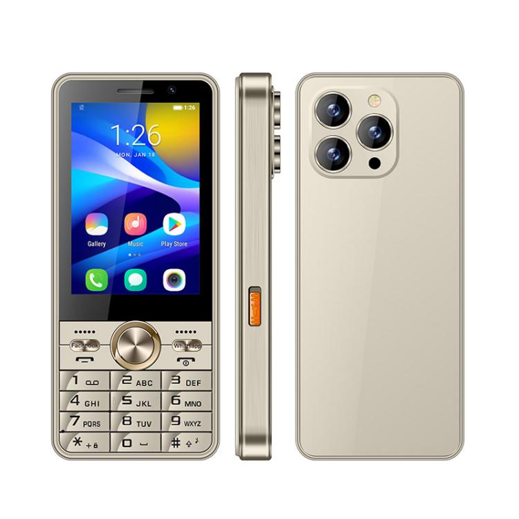 UNIWA XS17 Feature Phone, 2GB+16GB, 3.5 inch Android 8.1 MT6737M Quad Core, Network: 4G, Dual SIM Card (Gold) - UNIWA by UNIWA | Online Shopping UK | buy2fix