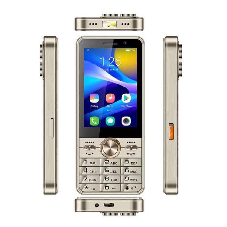 UNIWA XS17 Feature Phone, 2GB+16GB, 3.5 inch Android 8.1 MT6737M Quad Core, Network: 4G, Dual SIM Card (Gold) - UNIWA by UNIWA | Online Shopping UK | buy2fix