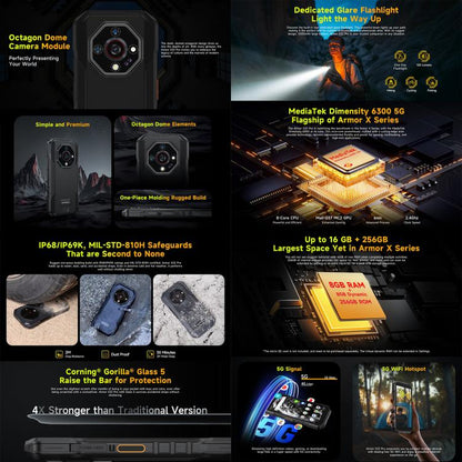 Ulefone Armor X32 Pro 5G, 8GB+256GB, Night Vision, IP68/IP69K Rugged Phone, 5.65 inch Android 14 MediaTek Dimensity 6300 Octa Core, Network: 5G, NFC, OTG (Lightsome Green) - Ulefone by Ulefone | Online Shopping UK | buy2fix