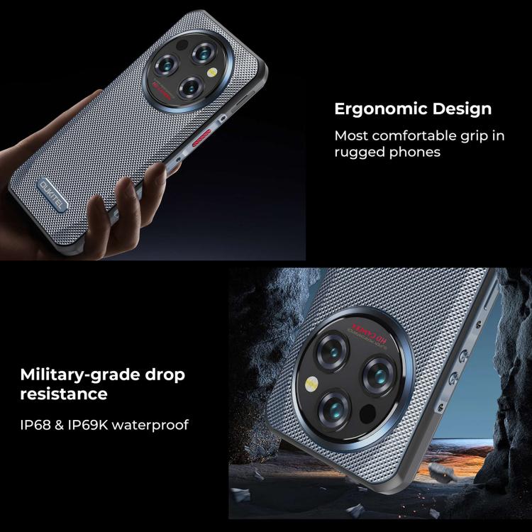 Oukitel WP35 Pro 5G Rugged Phone, 12GB+512GB, 6.6 inch Android 14 MediaTek Dimensity 6300 Octa Core, NFC, OTG, Network: 5G (Grey) - OUKITEL by OUKITEL | Online Shopping UK | buy2fix
