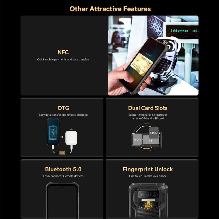 Oukitel WP23 Plus Rugged Phone, 8GB+256GB, 6.52 inch Android 14.0Unisoc T606 Octa-core, NFC, OTG, Network: 4G (Black) - OUKITEL by OUKITEL | Online Shopping UK | buy2fix