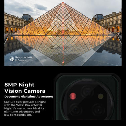 Oukitel WP39 Pro 5G Rugged Phone, 12GB+512GB, Night Vision, Fingerprint Identification, 6.6 inch Android 14 MediaTek Dimensity 6300 Octa Core, NFC, OTG, Network: 5G (Grey) - OUKITEL by OUKITEL | Online Shopping UK | buy2fix