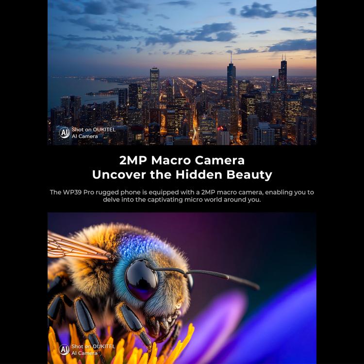 Oukitel WP39 Pro 5G Rugged Phone, 12GB+512GB, Night Vision, Fingerprint Identification, 6.6 inch Android 14 MediaTek Dimensity 6300 Octa Core, NFC, OTG, Network: 5G (Grey) - OUKITEL by OUKITEL | Online Shopping UK | buy2fix