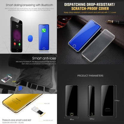 Ulcool V66+, 1.54 inch, MTK6261D, Support Bluetooth Sync, Bluetooth Dial, FM, Anti-lost, GSM, Dual SIM (Gold) - Others by buy2fix | Online Shopping UK | buy2fix