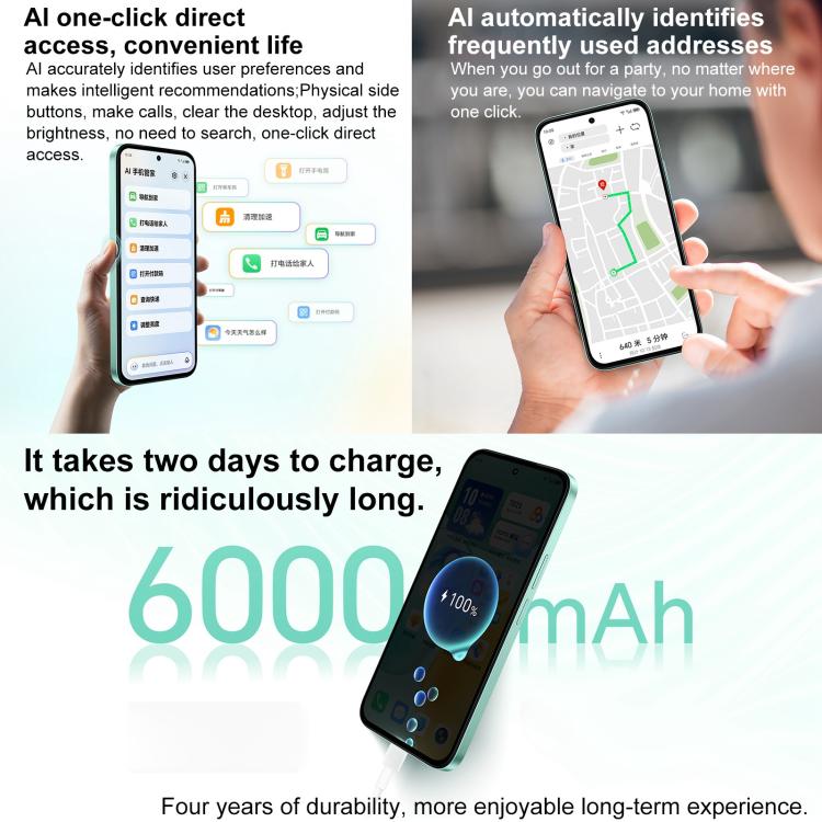 Honor Play 60, 8GB+256GB, Side Fingerprint, 6.61 inch MagicOS 9.0 Dimensity 6300 Octa Core, Network: 5G, OTG (Cyan) - Honor by HONOR | Online Shopping UK | buy2fix