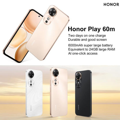 Honor Play 60m, 6GB+128GB, Side Fingerprint, 6.61 inch MagicOS 9.0 Dimensity 6300 Octa Core, Network: 5G, OTG (Black) - Honor by HONOR | Online Shopping UK | buy2fix