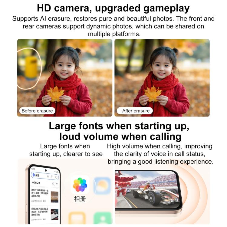 Honor Play 60m, 6GB+128GB, Side Fingerprint, 6.61 inch MagicOS 9.0 Dimensity 6300 Octa Core, Network: 5G, OTG (White) - Honor by HONOR | Online Shopping UK | buy2fix