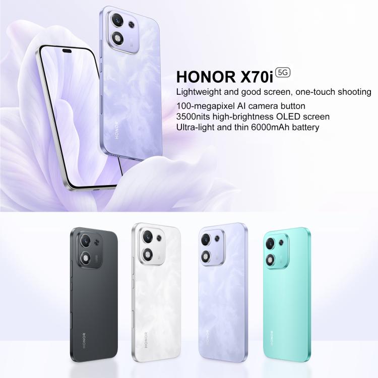 Honor X70i, 8GB+256GB, In-screen Fingerprint, 6.7 inch MagicOS 9.0 Android 15.0 Dimensity 7025 Ultra Octa Core, Network: 5G, OTG, NFC (White) - Honor by HONOR | Online Shopping UK | buy2fix