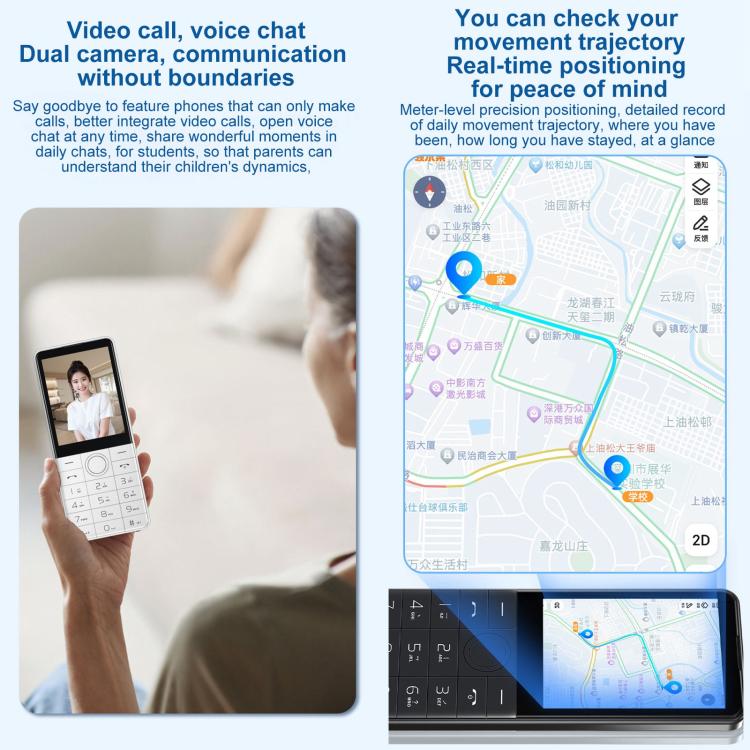 Brand Phone, DOOV Z17 Pro Keypad Phone, 3GB+32GB, 2.8 inch Android 13 Mediatek MT6762 Octa Core, Network: 4G (White) - Other by DOOV | Online Shopping UK | buy2fix