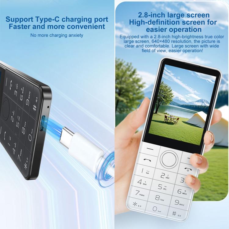 Brand Phone, DOOV Z17 Pro Keypad Phone, 3GB+32GB, 2.8 inch Android 13 Mediatek MT6762 Octa Core, Network: 4G (White) - Other by DOOV | Online Shopping UK | buy2fix