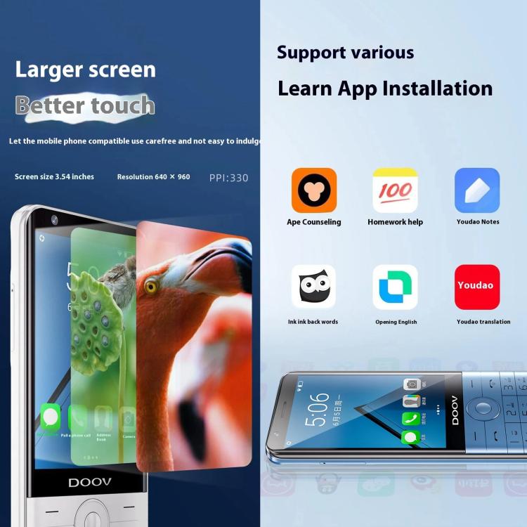 DOOV R17 Pro /  Z17 Keypad Phone, 4GB+64GB, 3.5 inch Android 12 Mediatek MT6761 Quad Core, Network: 4G, Support Google Store (Black) - Other by DOOV | Online Shopping UK | buy2fix