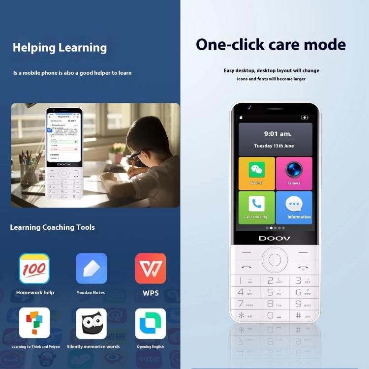 DOOV R17 Pro /  Z17 Keypad Phone, 4GB+64GB, 3.5 inch Android 12 Mediatek MT6761 Quad Core, Network: 4G, Support Google Store (White) - Other by DOOV | Online Shopping UK | buy2fix