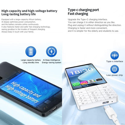 DOOV R70 Keypad Phone, 6GB+128GB, 4 inch Android 13 Mediatek MT6762 Octa Core, Network: 4G, Support Google Store, with Camera (White) - Other by DOOV | Online Shopping UK | buy2fix