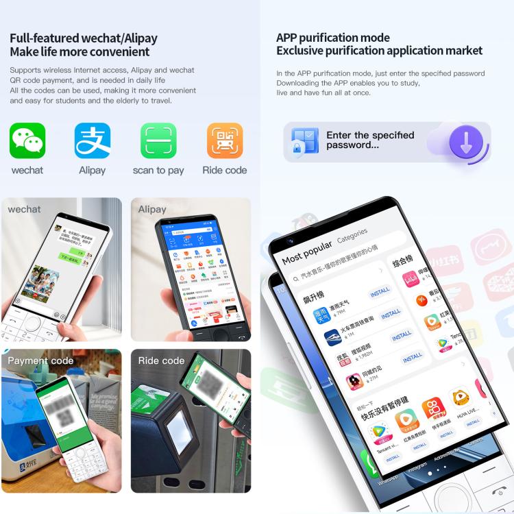 DOOV R70 Keypad Phone, 6GB+128GB, 4 inch Android 13 Mediatek MT6762 Octa Core, Network: 4G, Support Google Store, No Camera (Black) - Other by DOOV | Online Shopping UK | buy2fix