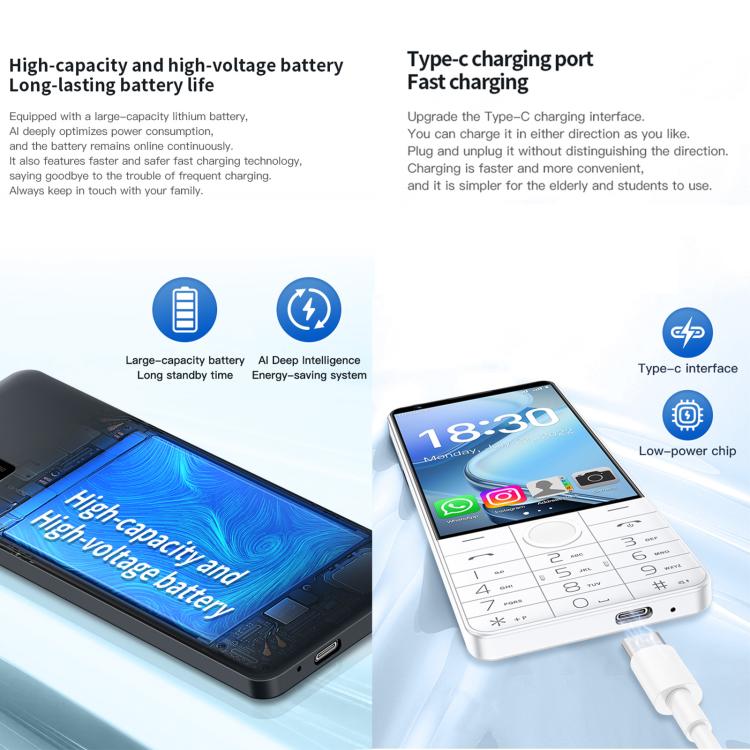 DOOV R70 Keypad Phone, 6GB+128GB, 4 inch Android 13 Mediatek MT6762 Octa Core, Network: 4G, Support Google Store, No Camera (Black) - Other by DOOV | Online Shopping UK | buy2fix