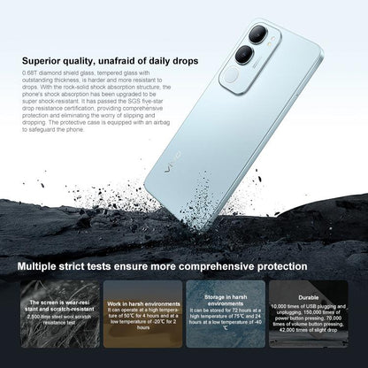 vivo Y50 5G, 4GB+128GB, Face ID / Side Fingerprint, 6.74 inch Android 15 OriginOS 5 Dimensity 6300 Octa Core, OTG, Network: 5G (Black) - vivo by vivo | Online Shopping UK | buy2fix