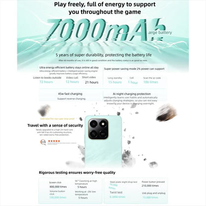 Honor Play10T, 8GB+128GB, Side Fingerprint, 6.8 inch Android 15 Magic OS 9.0 Snapdragon 6s Gen 3 Octa Core, Network: 5G (White) - Honor by HONOR | Online Shopping UK | buy2fix