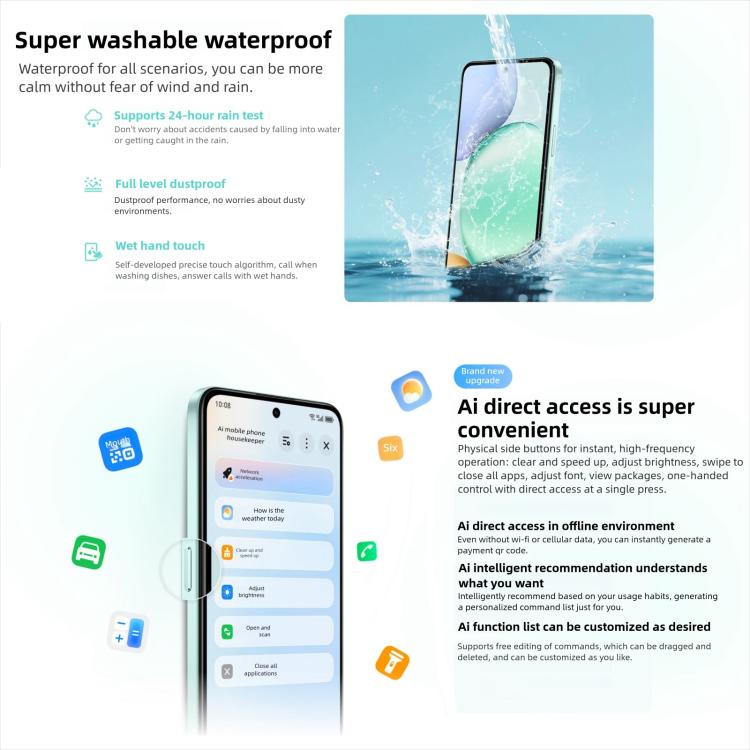 Honor Play10T, 12GB+256GB, Side Fingerprint, 6.8 inch Android 15 Magic OS 9.0 Snapdragon 6s Gen 3 Octa Core, Network: 5G (Cyan) - Honor by HONOR | Online Shopping UK | buy2fix