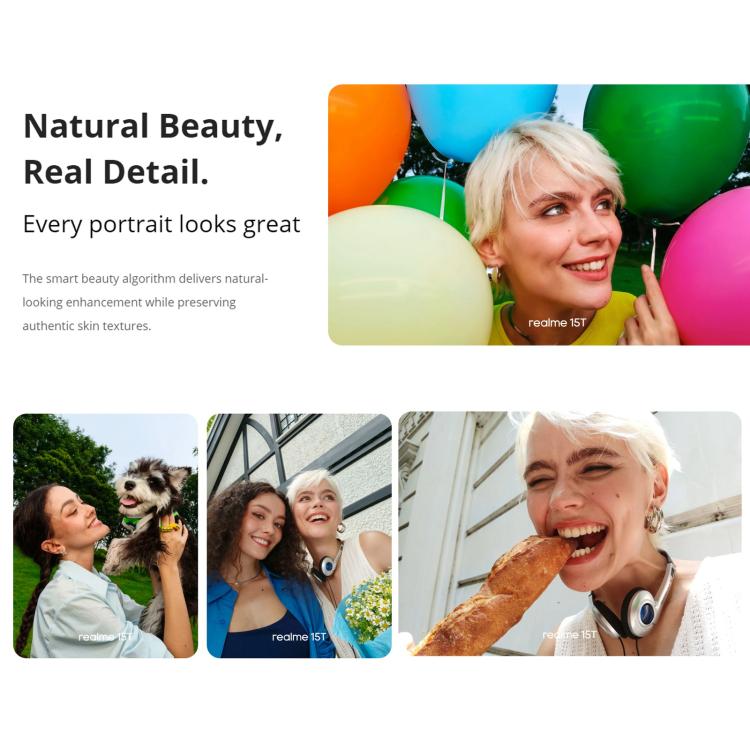 Realme 15T, 8GB+128GB, Screen Fingerprint Identification, 6.57 inch Realme UI 6.0 Android 15 MediaTek Dimensity 6400 Max Octa Core, NFC, Network: 5G (White) - OPPO by Realme | Online Shopping UK | buy2fix