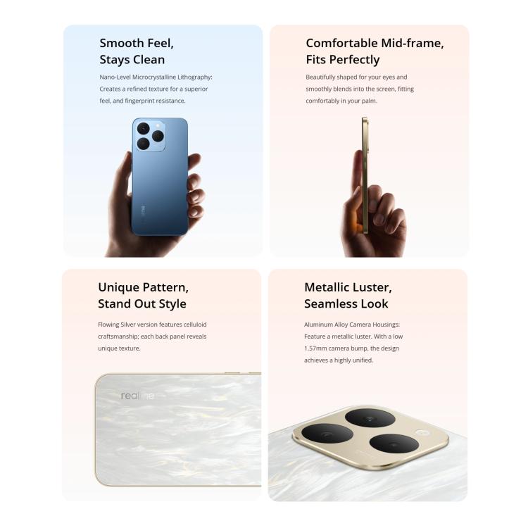 Realme 15T, 8GB+128GB, Screen Fingerprint Identification, 6.57 inch Realme UI 6.0 Android 15 MediaTek Dimensity 6400 Max Octa Core, NFC, Network: 5G (White) - OPPO by Realme | Online Shopping UK | buy2fix