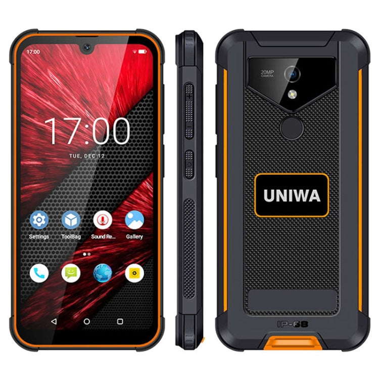 UNIWA F965 Pro Rugged Smart Phone, 6GB+128GB, 6 inch Android 13, MT6762 Octa Core, Network: 4G, NFC, PoC, SOS, AU Plug (Black+Orange) - UNIWA by UNIWA | Online Shopping UK | buy2fix