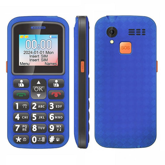 UNIWA M220 Elder Mobile Phone, 1.77 inch, 800mAh Battery, Network: 2G, SOS, LED Flashlight, FM, US Plug (Blue) - UNIWA by UNIWA | Online Shopping UK | buy2fix