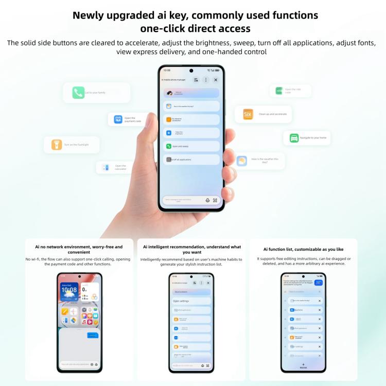 Honor Play 70 Plus, 12GB+256GB, Side Fingerprint, 6.77 inch MagicOS 9.0 Snapdragon 6s Gen 3 Octa Core, Network: 5G, NFC, OTG, Not Support Google Play (Black) - Honor by HONOR | Online Shopping UK | buy2fix