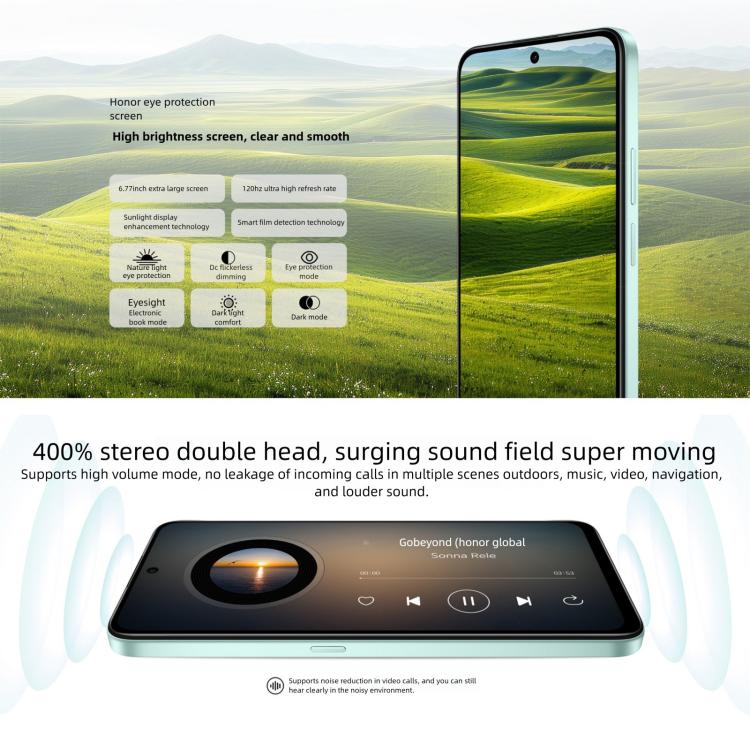 Honor Play 70 Plus, 12GB+256GB, Side Fingerprint, 6.77 inch MagicOS 9.0 Snapdragon 6s Gen 3 Octa Core, Network: 5G, NFC, OTG, Not Support Google Play (Cyan) - Honor by HONOR | Online Shopping UK | buy2fix