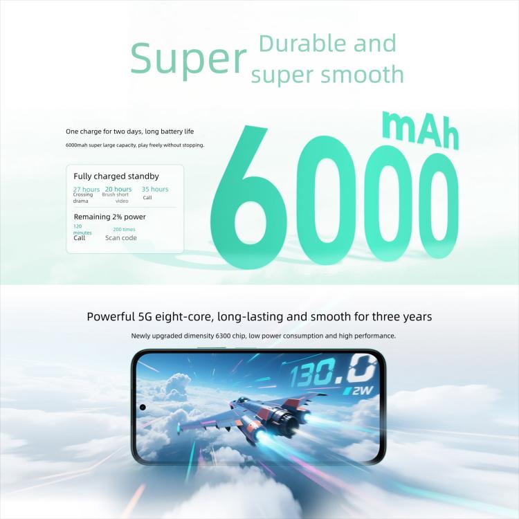 Honor Play10C, 8GB+256GB, Side Fingerprint, 6.61 inch MagicOS 9.0 Android 15 Dimensity 6300 Octa Core, Network: 5G, OTG (Cyan) - Honor by HONOR | Online Shopping UK | buy2fix