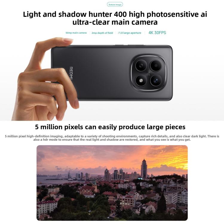 Xiaomi Redmi Note 15 5G, 8GB+256GB, 6.77 inch Xiaomi HyperOS 2 Snapdragon 6 Gen 3 Octa Core, Network: 5G (Black) - Xiaomi Redmi by Xiaomi | Online Shopping UK | buy2fix