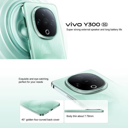 vivo Y300, 8GB+128GB, Face ID / Screen Fingerprint Identification, 6.77 inch Android 15 OriginOS 5 Dimensity 6300 Octa Core, OTG, Network: 5G (Cyan) - vivo by vivo | Online Shopping UK | buy2fix