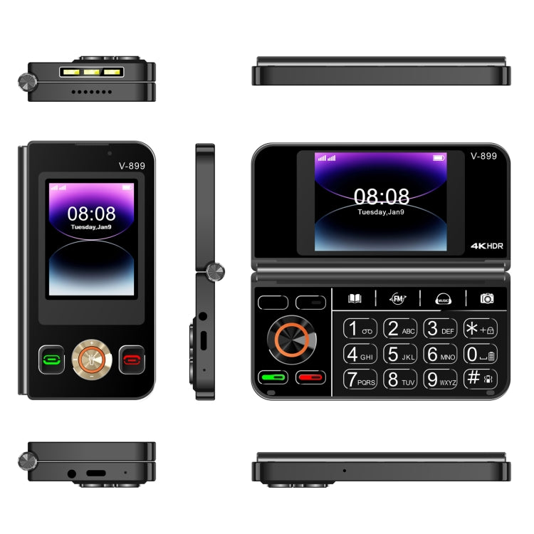 SOYES V-899, 32MB+64MB, 2.4 inch + 2.8 inch Display MTK6261D CPU, BT 3.0, Network: 2G, Dual SIM (Black) - SOYES by SOYES | Online Shopping UK | buy2fix