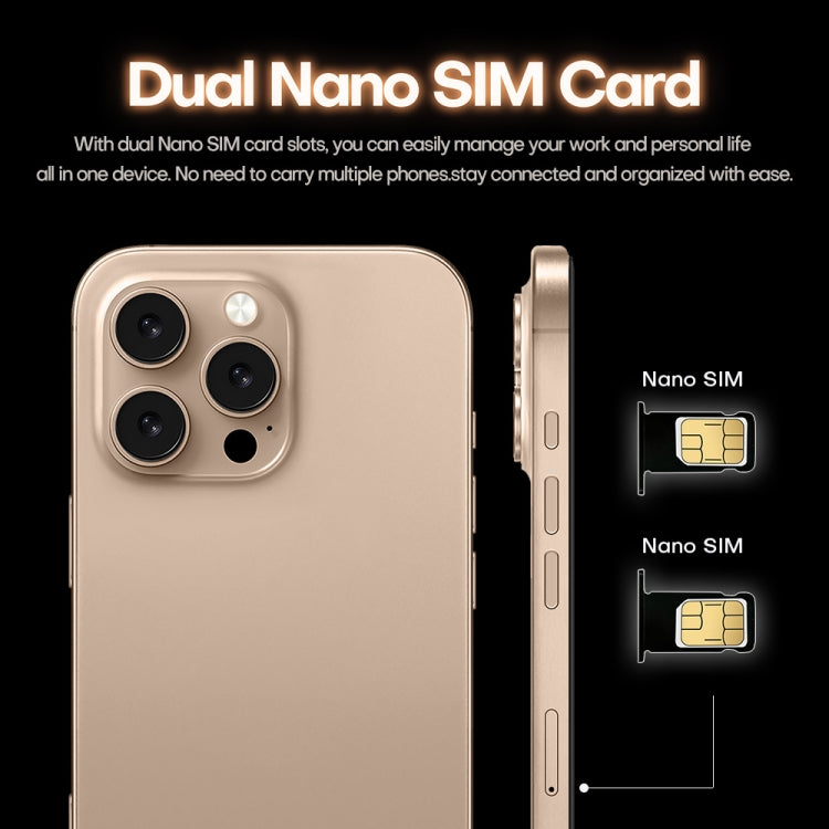 i16 Pro Max / A08, 3GB+32GB, 6.73 inch Screen, Face Identification, Android 8.1 MTK6753 Octa Core, Network: 3G, Dual SIM, US Plug (Gold) -  by buy2fix | Online Shopping UK | buy2fix