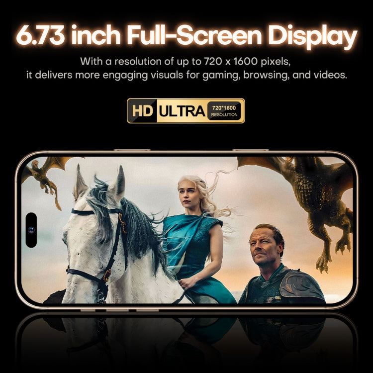 i16 Pro Max / A08A, 3GB+64GB, 6.73 inch Screen, Face Identification, Android 8.1 MTK6753 Octa Core, Network: 4G, Dual SIM, EU Plug (Gold) -  by buy2fix | Online Shopping UK | buy2fix