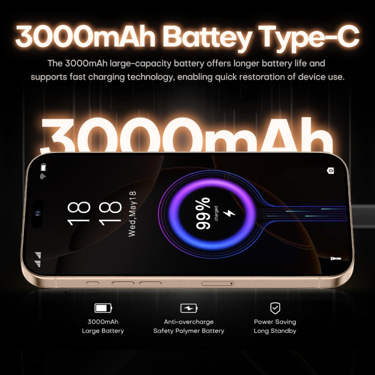 i16 Pro Max / A08A, 3GB+64GB, 6.73 inch Screen, Face Identification, Android 8.1 MTK6753 Octa Core, Network: 4G, Dual SIM, US Plug (Black) -  by buy2fix | Online Shopping UK | buy2fix