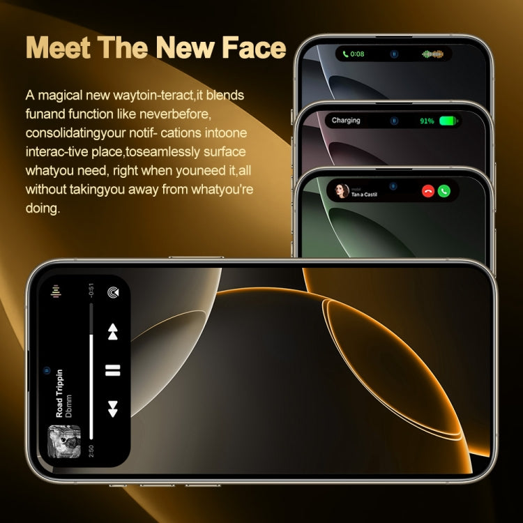 i16 Pro Max / Q5, 2GB+16GB, 6.5 inch Screen, Face Identification, Android 8.1 MTK6580P Quad Core, Network: 3G, Dual SIM, AU Plug (Gold) -  by buy2fix | Online Shopping UK | buy2fix