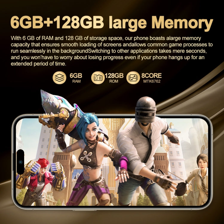 i16 Pro Max / Q5A, 6GB+128GB, 6.5 inch Screen, Face Identification, Android 10 MTK6762 Octa Core, OTG, NFC, Network: 4G, Dual SIM, US Plug (Black) -  by buy2fix | Online Shopping UK | buy2fix