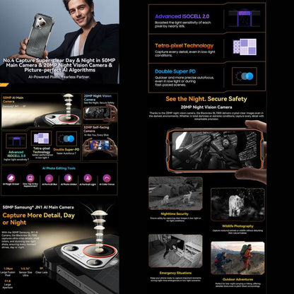 Blackview BL7000 Rugged Phone, 8GB+256GB, 6.78 inch Android 15 MediaTek Dimensity 6300 Octa Core, Network: 5G, NFC, OTG (Black) - Blackview by Blackview | Online Shopping UK | buy2fix