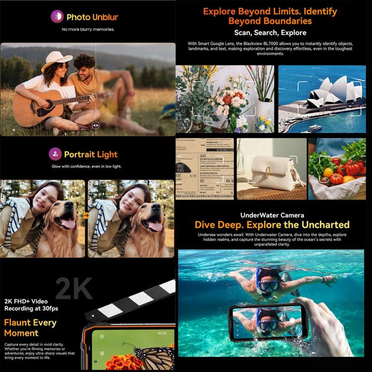 Blackview BL7000 Rugged Phone, 8GB+256GB, 6.78 inch Android 15 MediaTek Dimensity 6300 Octa Core, Network: 5G, NFC, OTG (Black) - Blackview by Blackview | Online Shopping UK | buy2fix