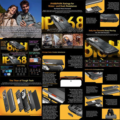 Blackview BL7000 Rugged Phone, 8GB+256GB, 6.78 inch Android 15 MediaTek Dimensity 6300 Octa Core, Network: 5G, NFC, OTG (Orange) - Blackview by Blackview | Online Shopping UK | buy2fix