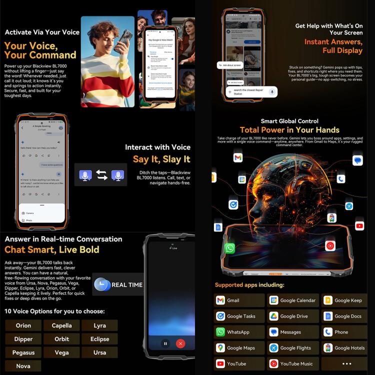 Blackview BL7000 Rugged Phone, 8GB+256GB, 6.78 inch Android 15 MediaTek Dimensity 6300 Octa Core, Network: 5G, NFC, OTG (Orange) - Blackview by Blackview | Online Shopping UK | buy2fix