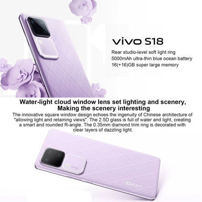 vivo S18, Dual Back Cameras, 12GB+256GB, Face ID Screen Fingerprint Identification, 6.78 inch Android 14.0 OriginOS 4 Snapdragon 7 Gen 3 Octa Core 2.63GHz, OTG, NFC, Network: 5G, Support Google Play (Silver) - vivo by vivo | Online Shopping UK | buy2fix