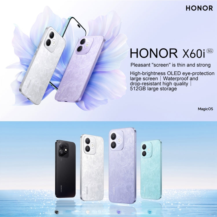 Honor X60i,  12GB+256GB, Screen Fingerprint, 6.7 inch MagicOS 8.0 Dimensity 6080 Octa Core, Network: 5G, OTG, Not Support Google Play (Black) - Honor by Huawei | Online Shopping UK | buy2fix